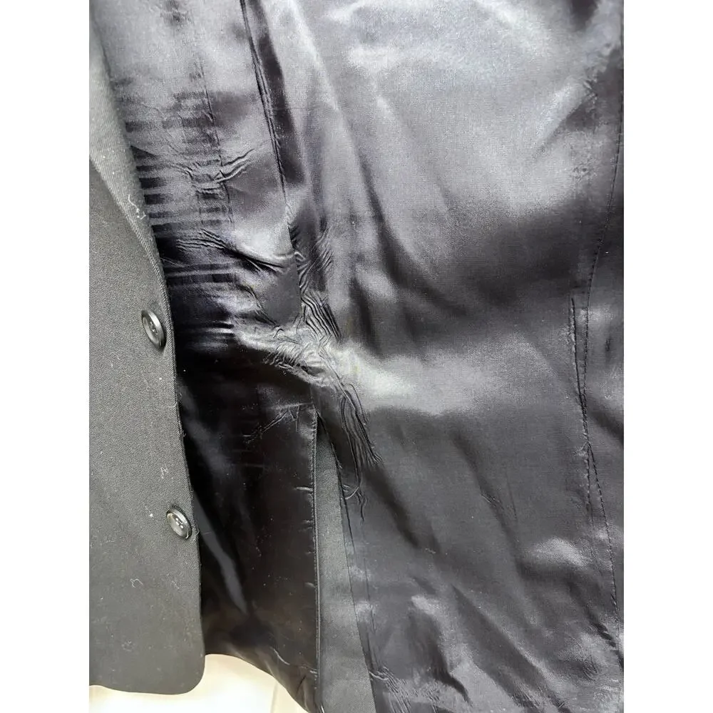 Banana Republic Blazer Men’s Wool Black Suit Coat, 3 Button, Lined Size 36R